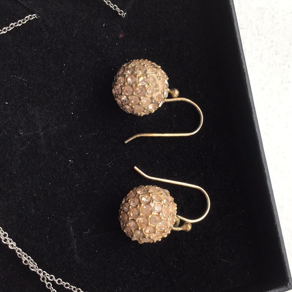 People's Liberation Gold Pave Ball Drop Earrings